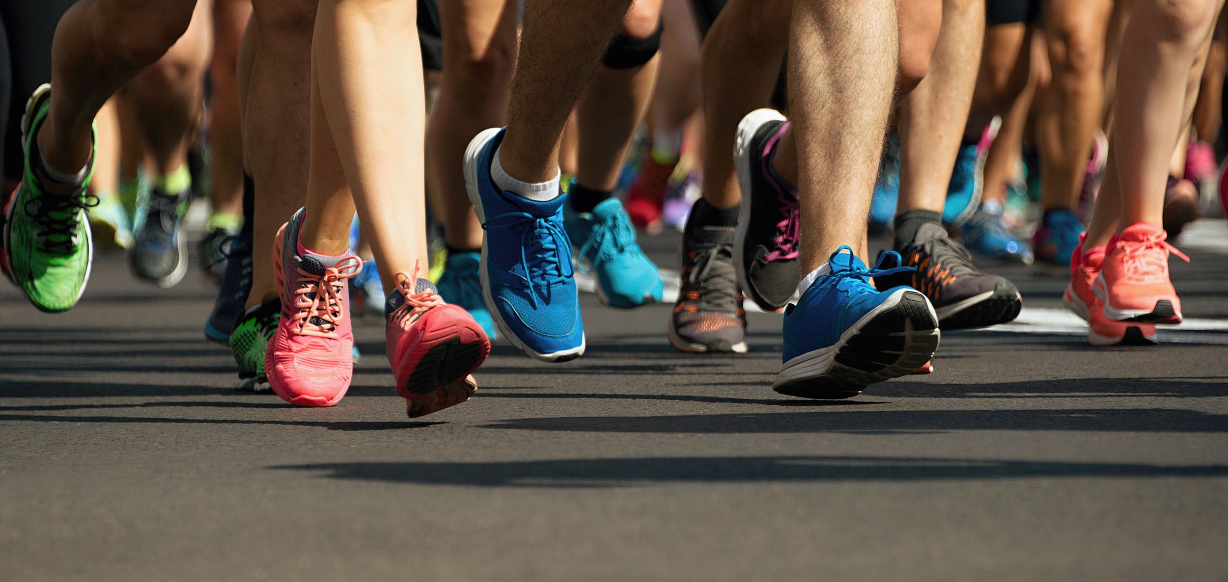 A group of people running in a race.